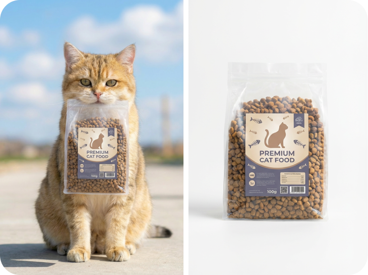 AI generated cat food product image