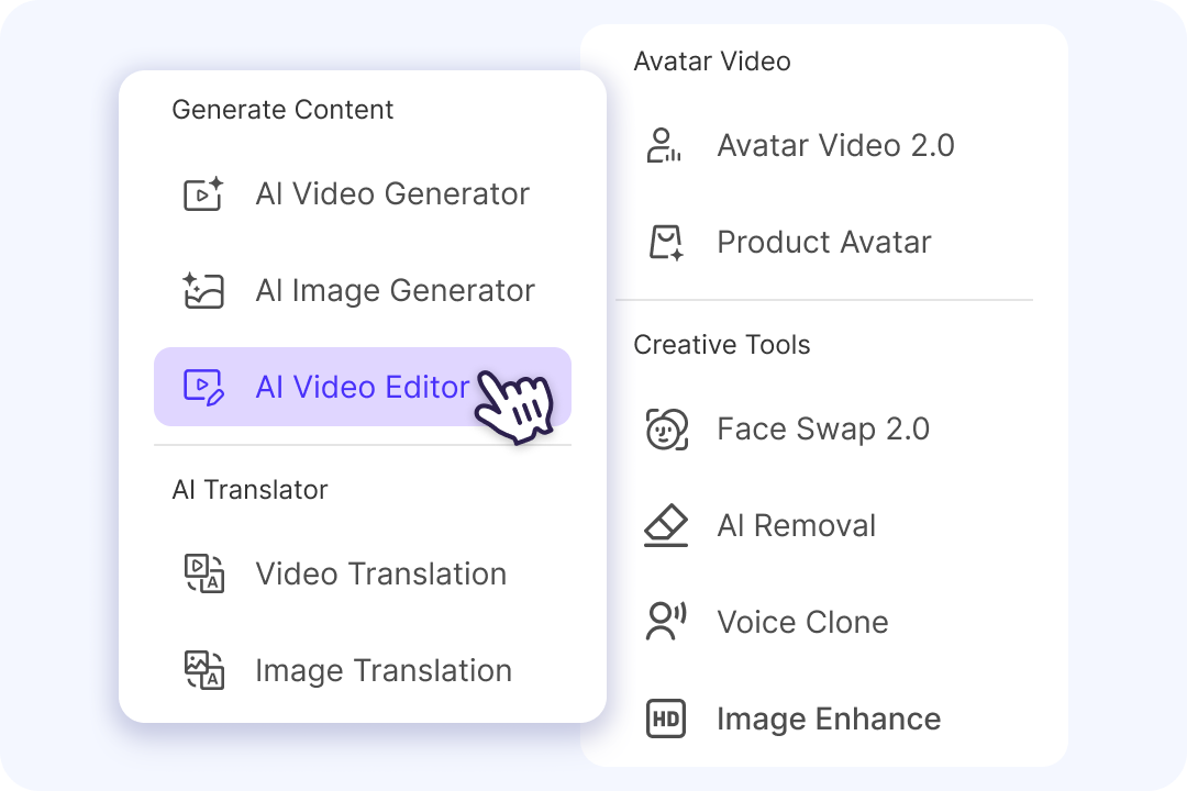 Creative hub for AI video workflows feature