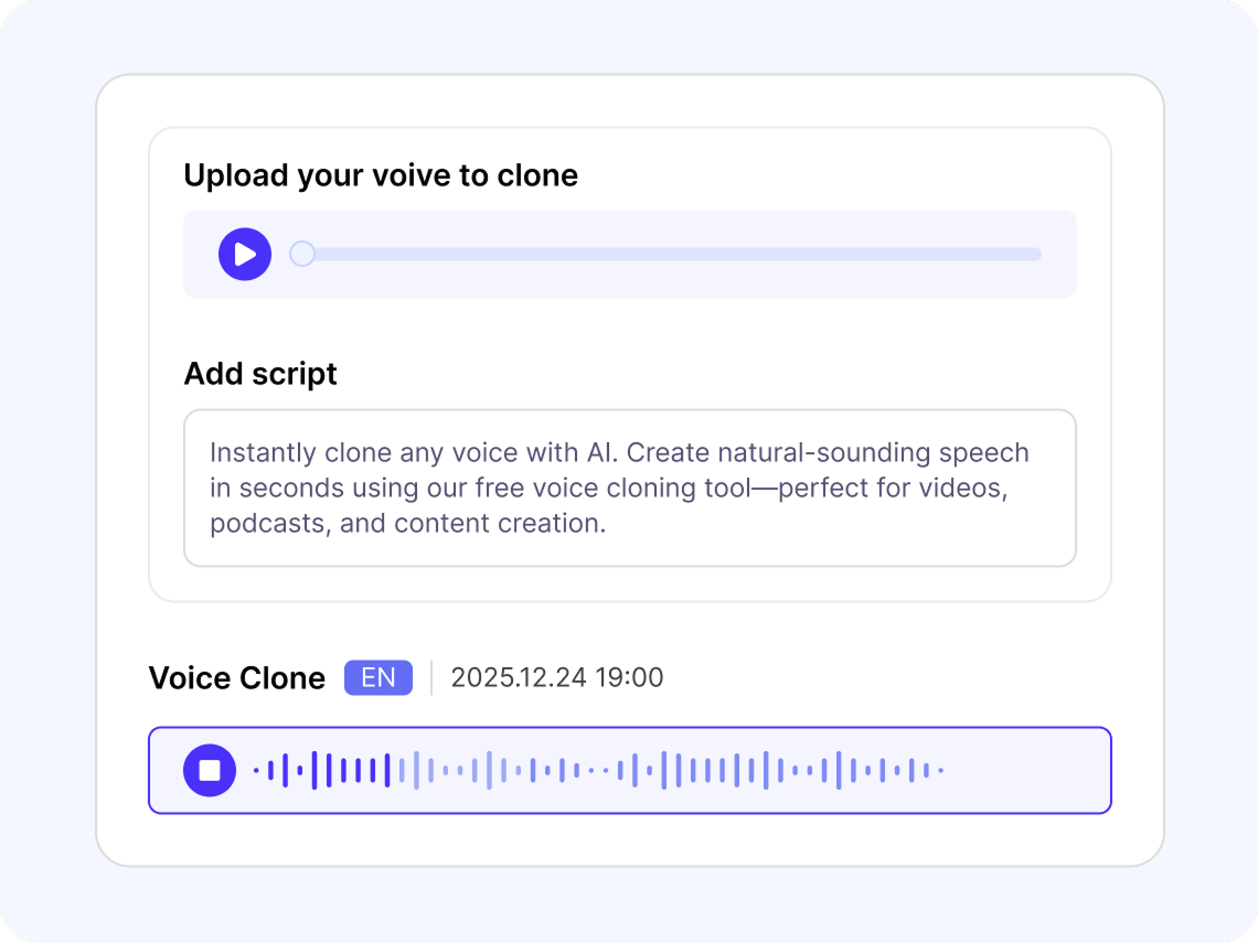 FalcoCut AI Voice Cloning Interface