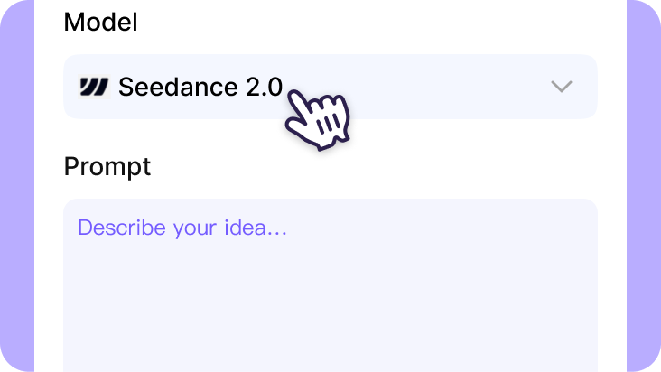 Step 2: Choose Seedance 2.0 Model